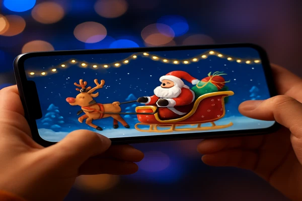 একজন গ্রাহক স্মার্টফোনে সহজে অনলাইন গেম খেলায় স্বাচ্ছন্দ্য বোধ করছেন